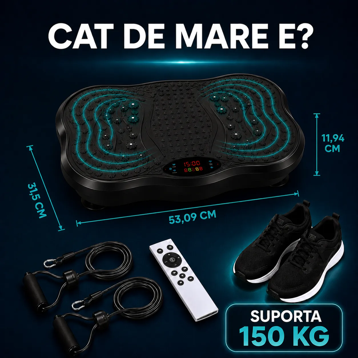Timebox Fitness aparat vibromasaj negru magnetic 150kg