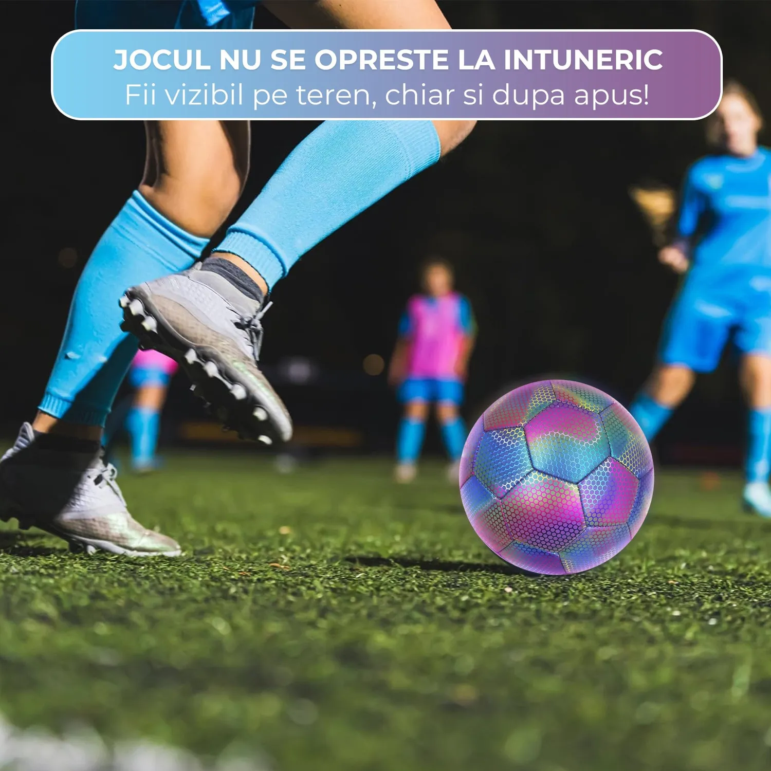 Timebox Minge Fotbal PU Night Glow Reflexie Laser Verde