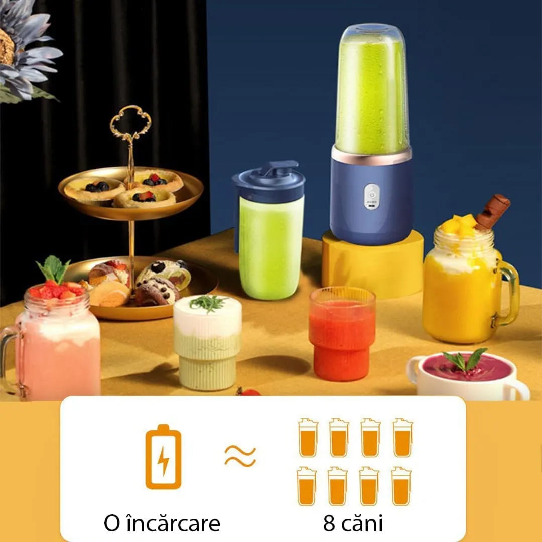 Timebox Mini blender portabil 400ml Albastru wireless