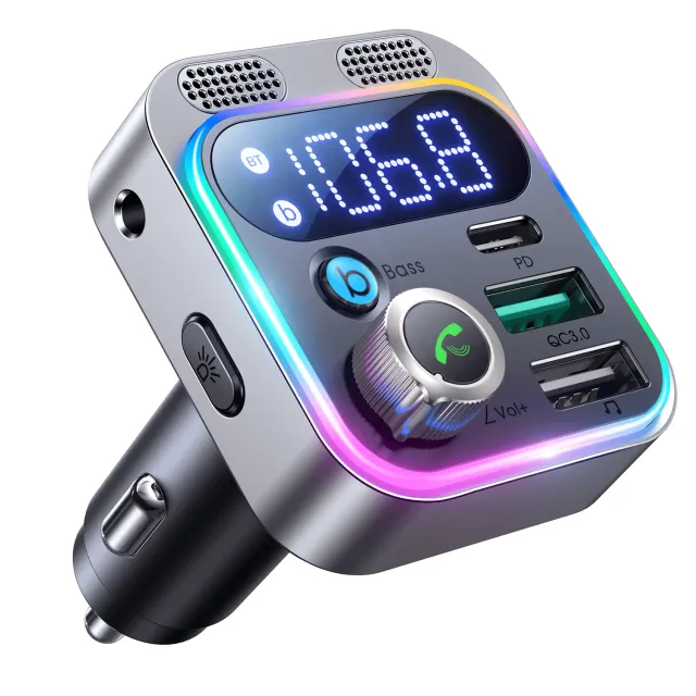 Timebox modulator FM auto Bluetooth 5 negru hands-free