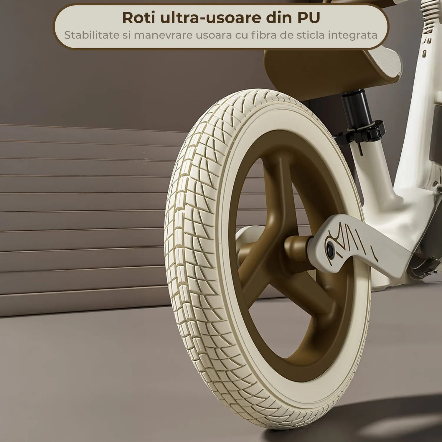 Timebox bicicleta echilibru copii 2-6 ani crem pliabila