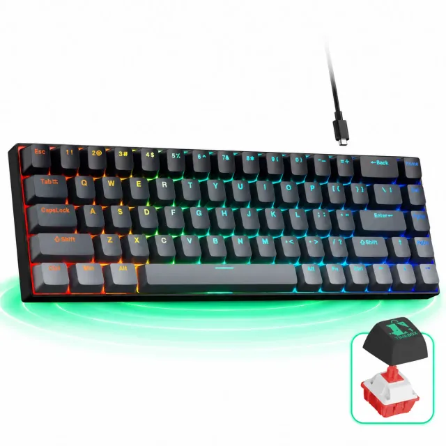 Timebox 60% tastatura gaming mecanica RGB 68 taste