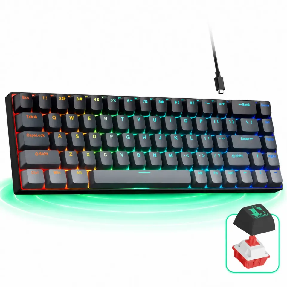Timebox 60% tastatura gaming mecanica RGB 68 taste