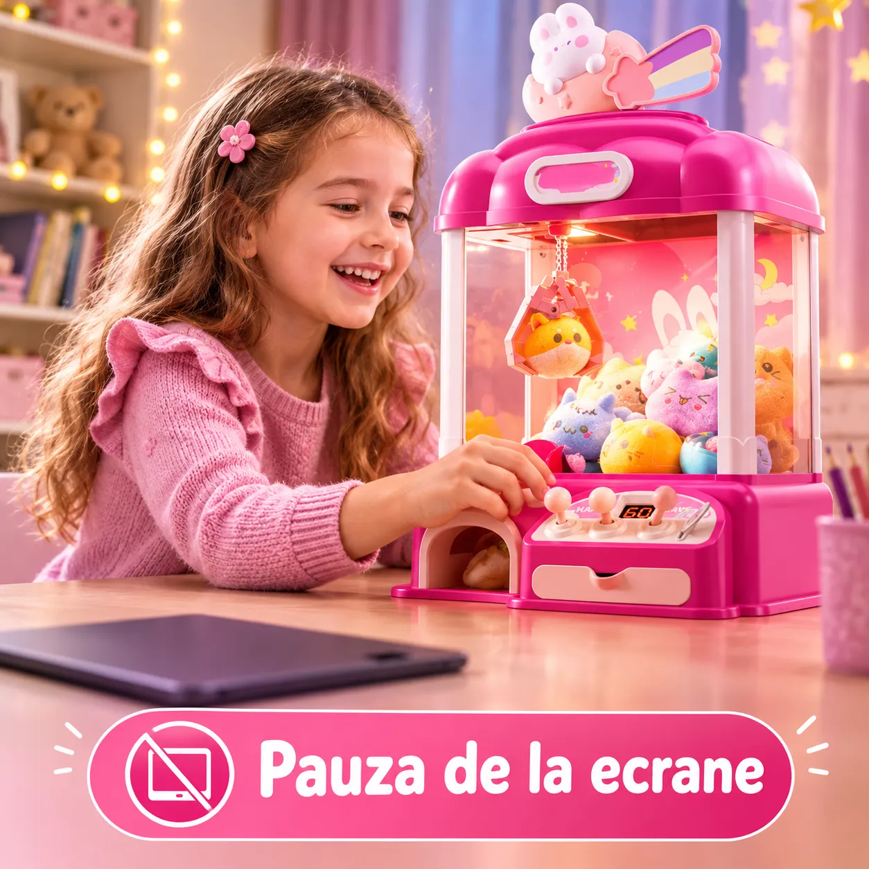 Timebox Claw Machine jucărie Roz 20 plusuri