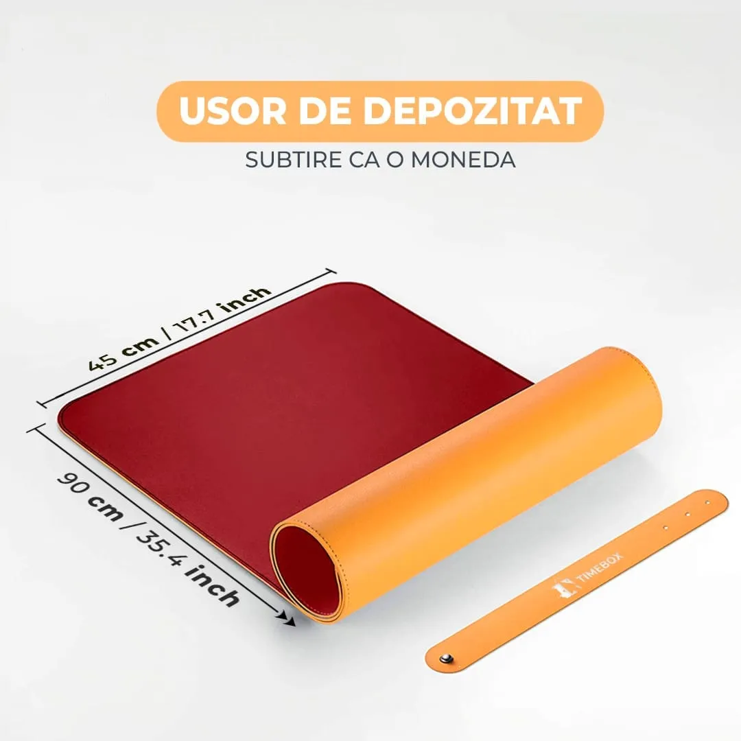 Mapă birou XXL Timebox 90x45 roșie piele