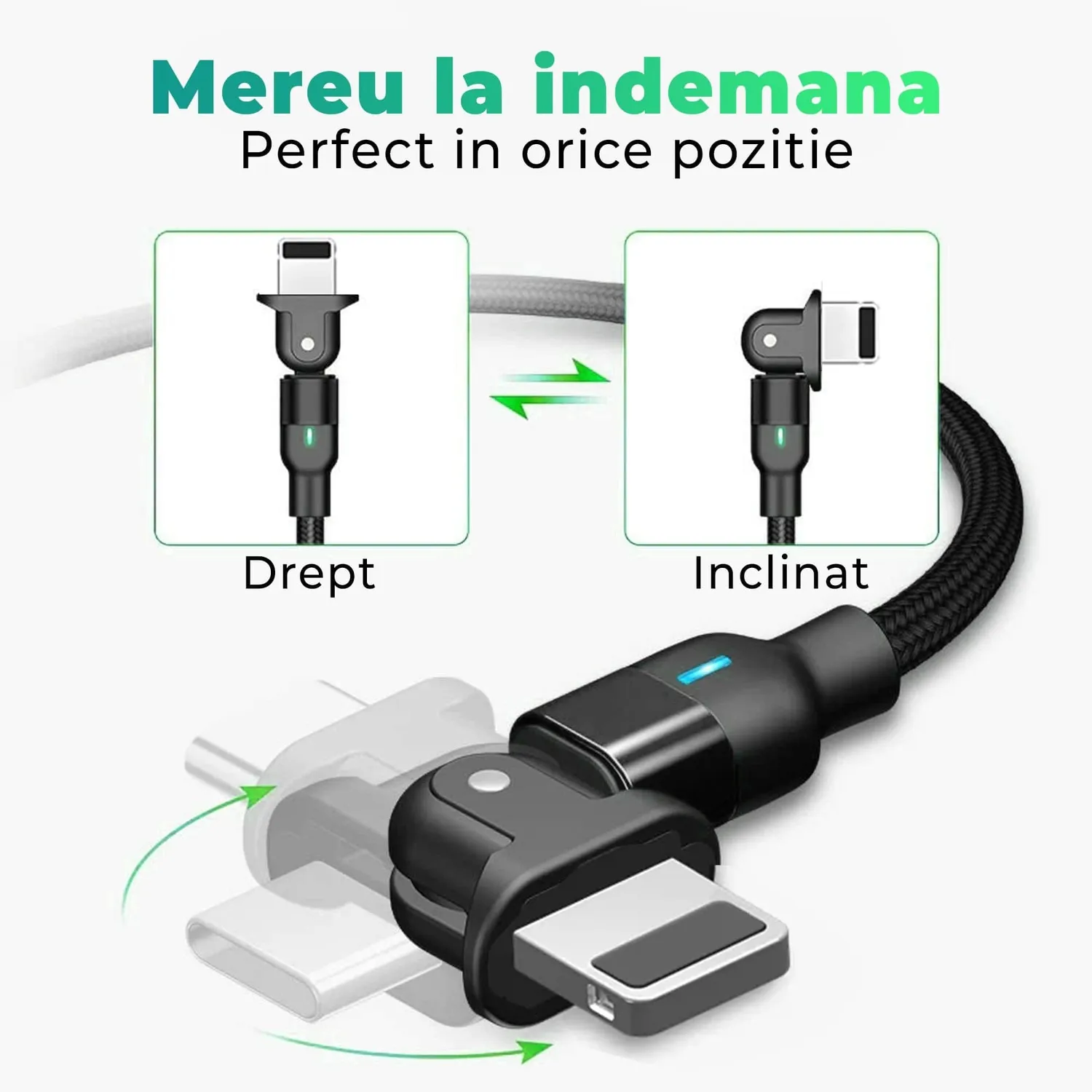 Timebox cablu Date si Incarcare Rapida USB-Lightning 60W 1m negru