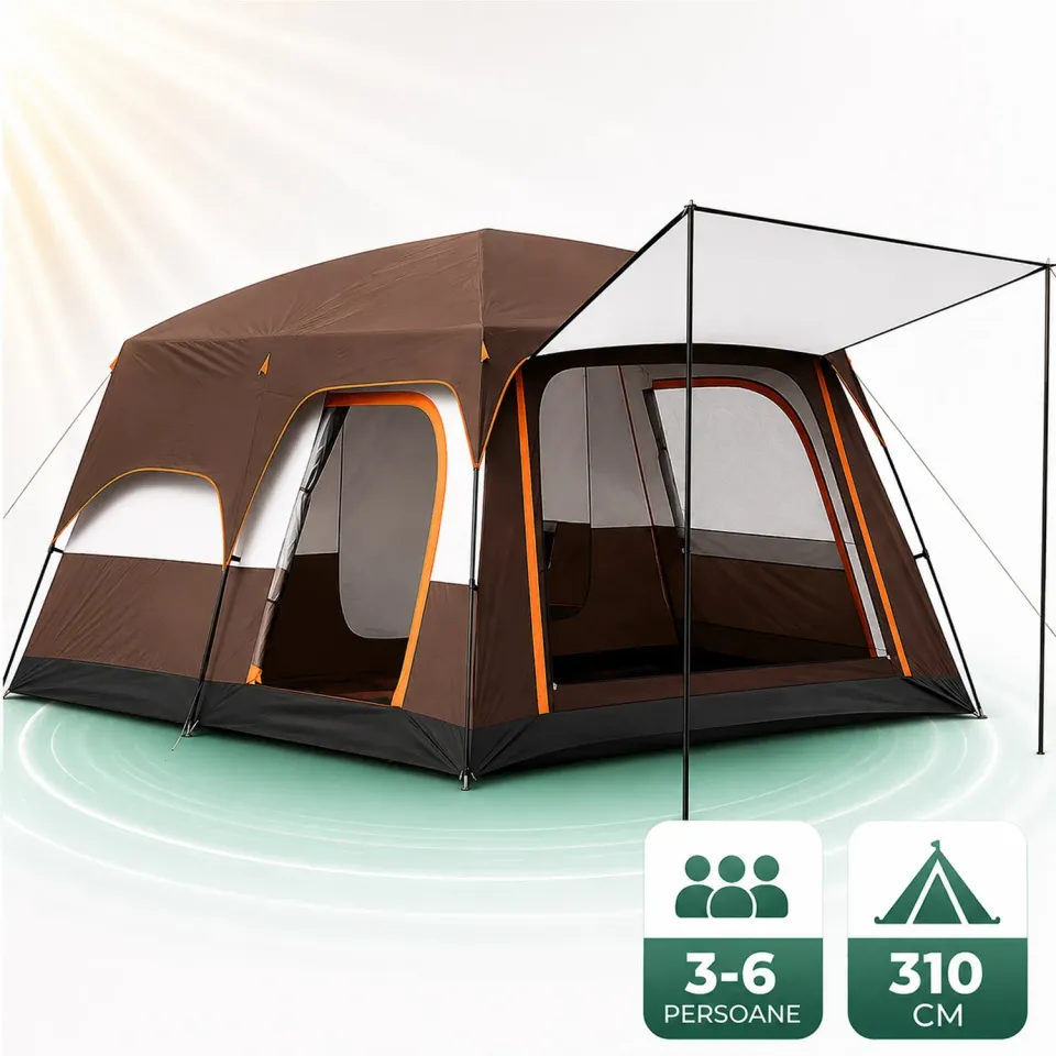 Timebox cort camping 4-6 persoane maro 2 camere terasa