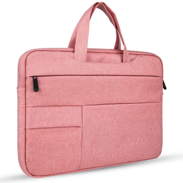 Timebox geanta laptop 13-16 inch roz impermeabila microfibra
