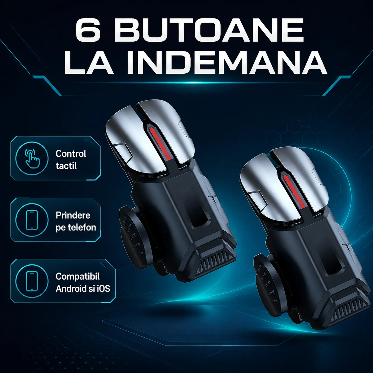 Gamepad Timebox Bluetooth gri 6 butoane mobil