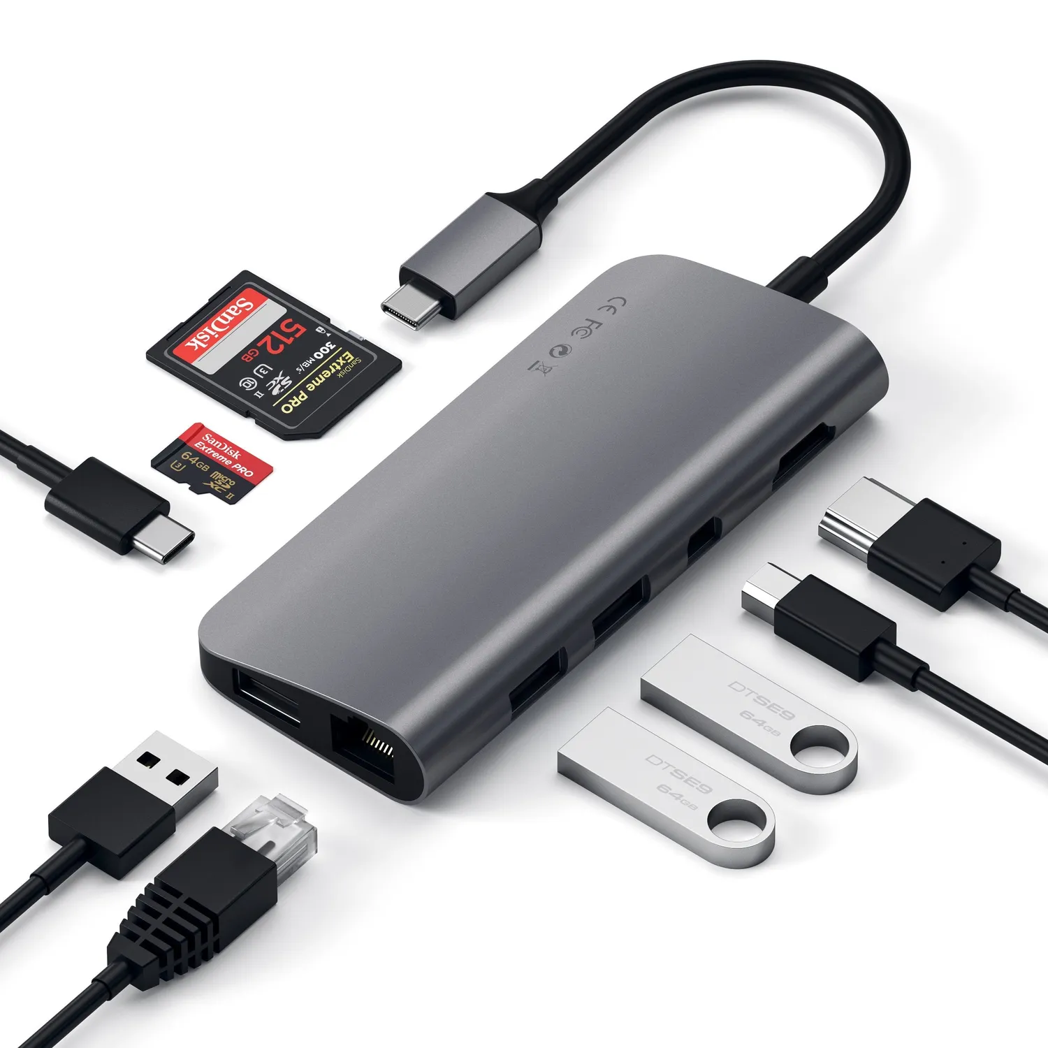 Satechi Type-C Multimedia adaptor USB-C Space Gray HDMI
