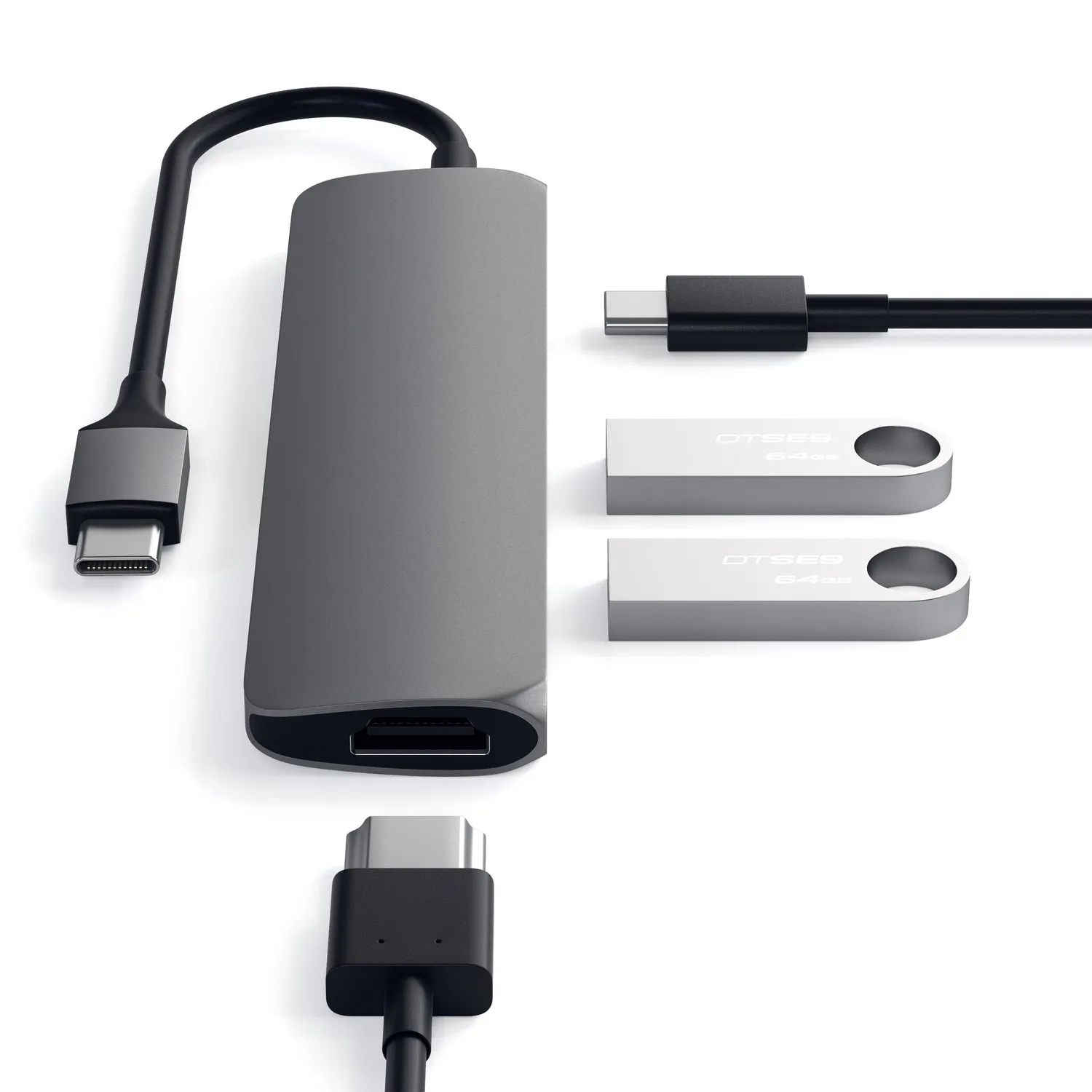 Satechi Type-C Slim Multi-Port Adapter 4K adaptor USB-C auriu HDMI