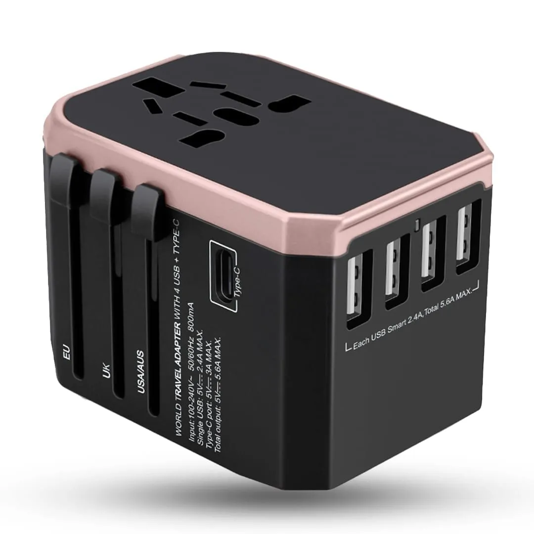 Timebox adaptor universal calatorie gold 5 porturi