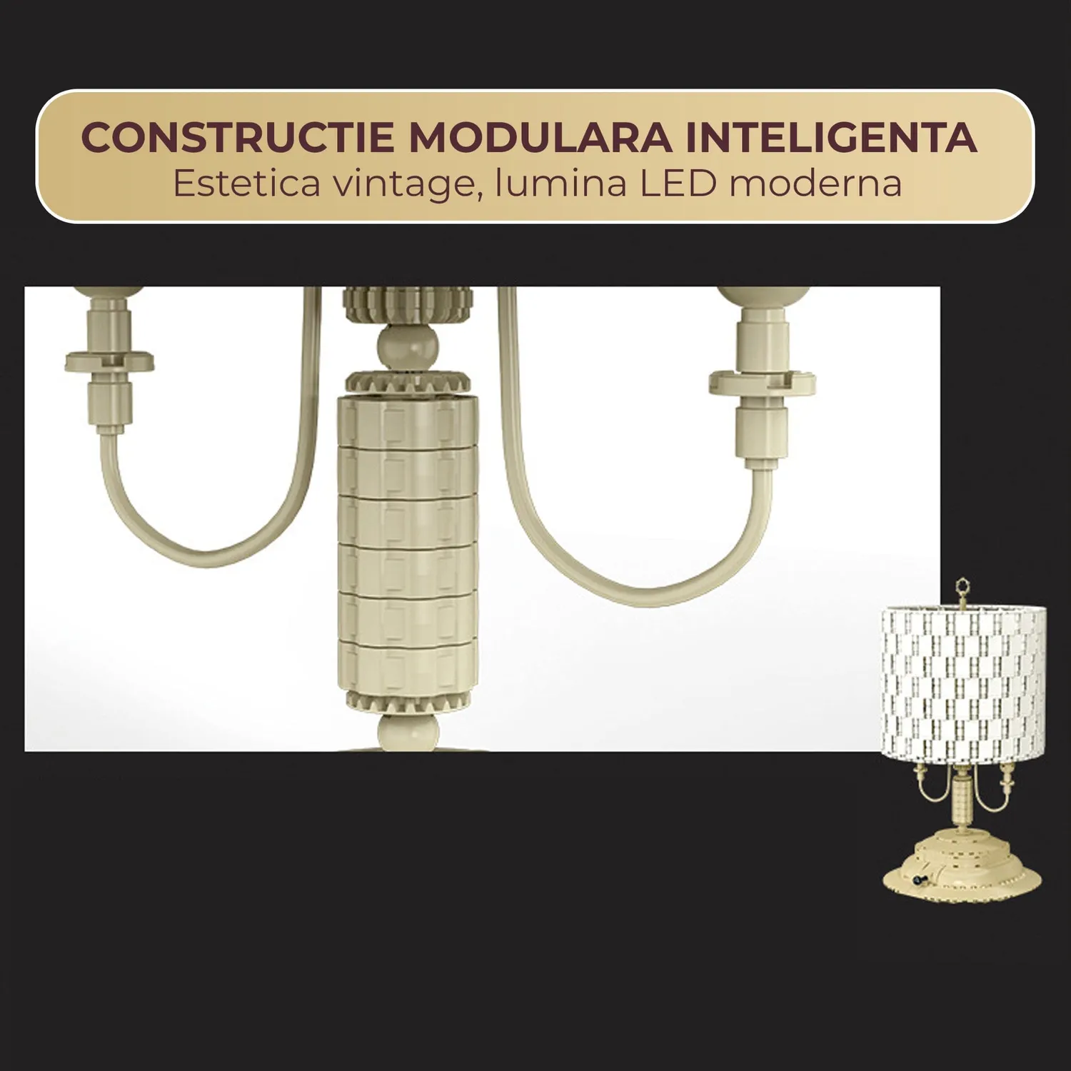 Timebox Retro Cilindrica lampa DIY 1433 piese cu lumina