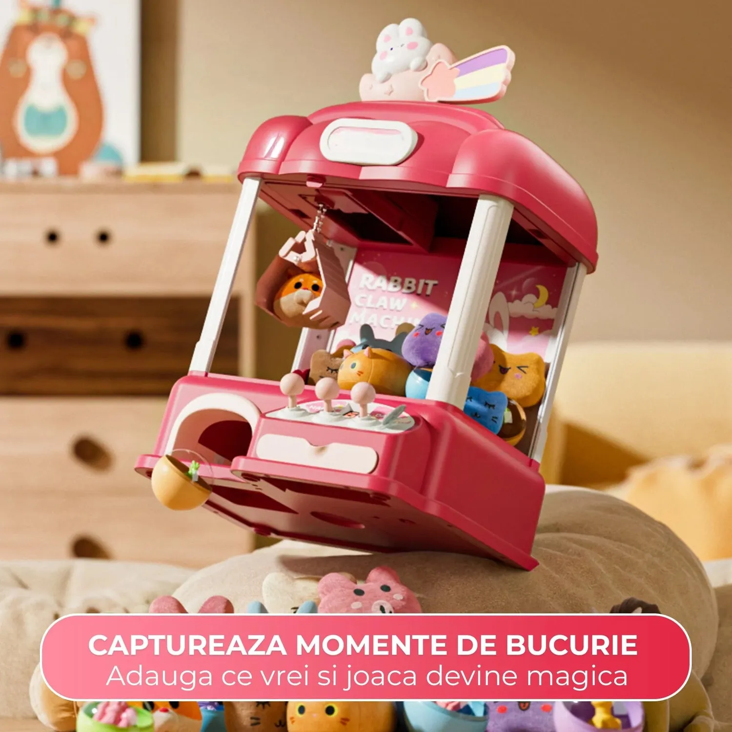 Timebox Claw Machine jucărie Roz 20 plusuri