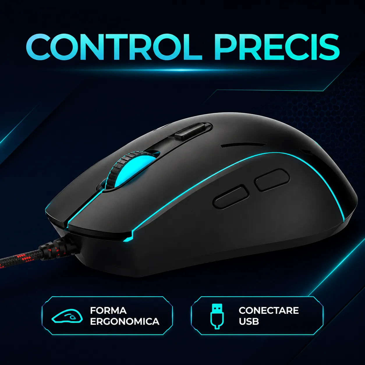 Timebox 104 kit tastatura + mouse gaming RGB negru silentios
