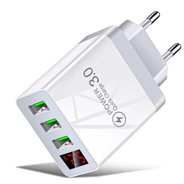 Timebox Incarcator Retea 15W 3 Porturi USB Alb