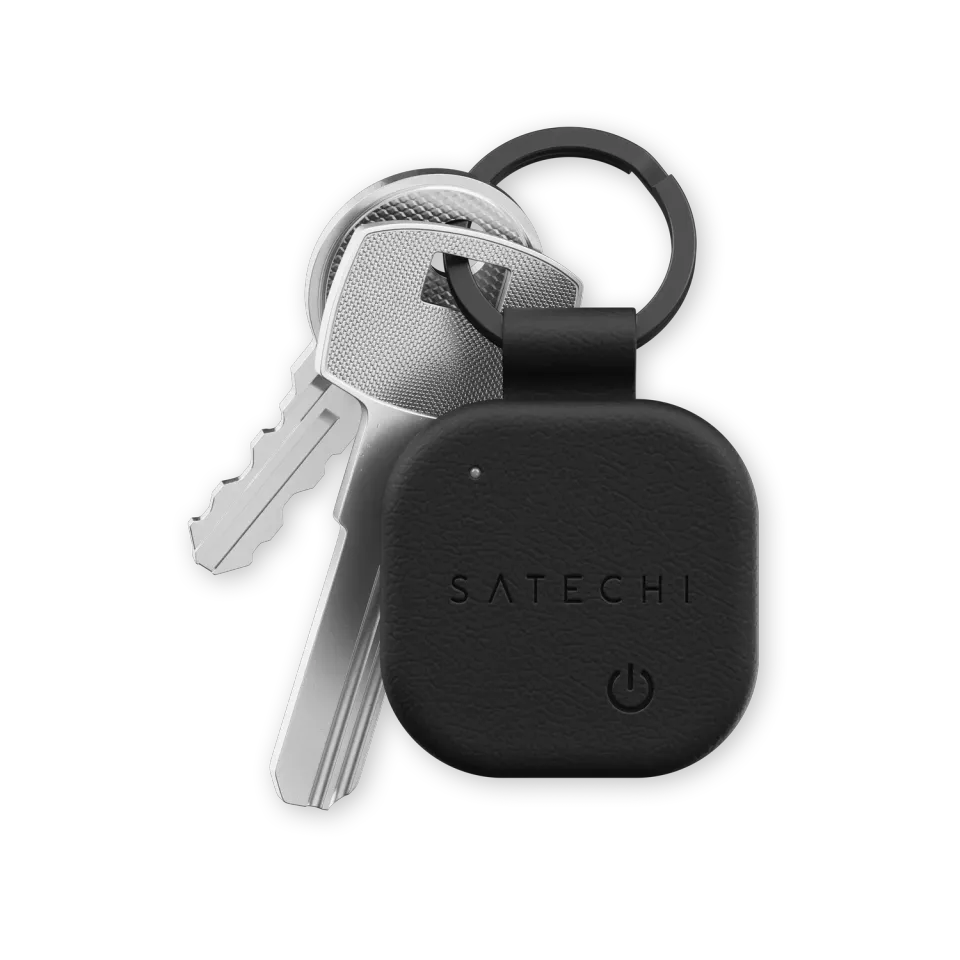 Satechi FindAll Breloc chei negru piele vegana Find My