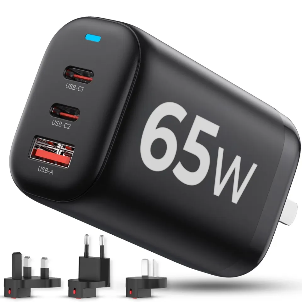 Timebox Incarcator Retea 65W 3 Porturi USB Type-C Negru