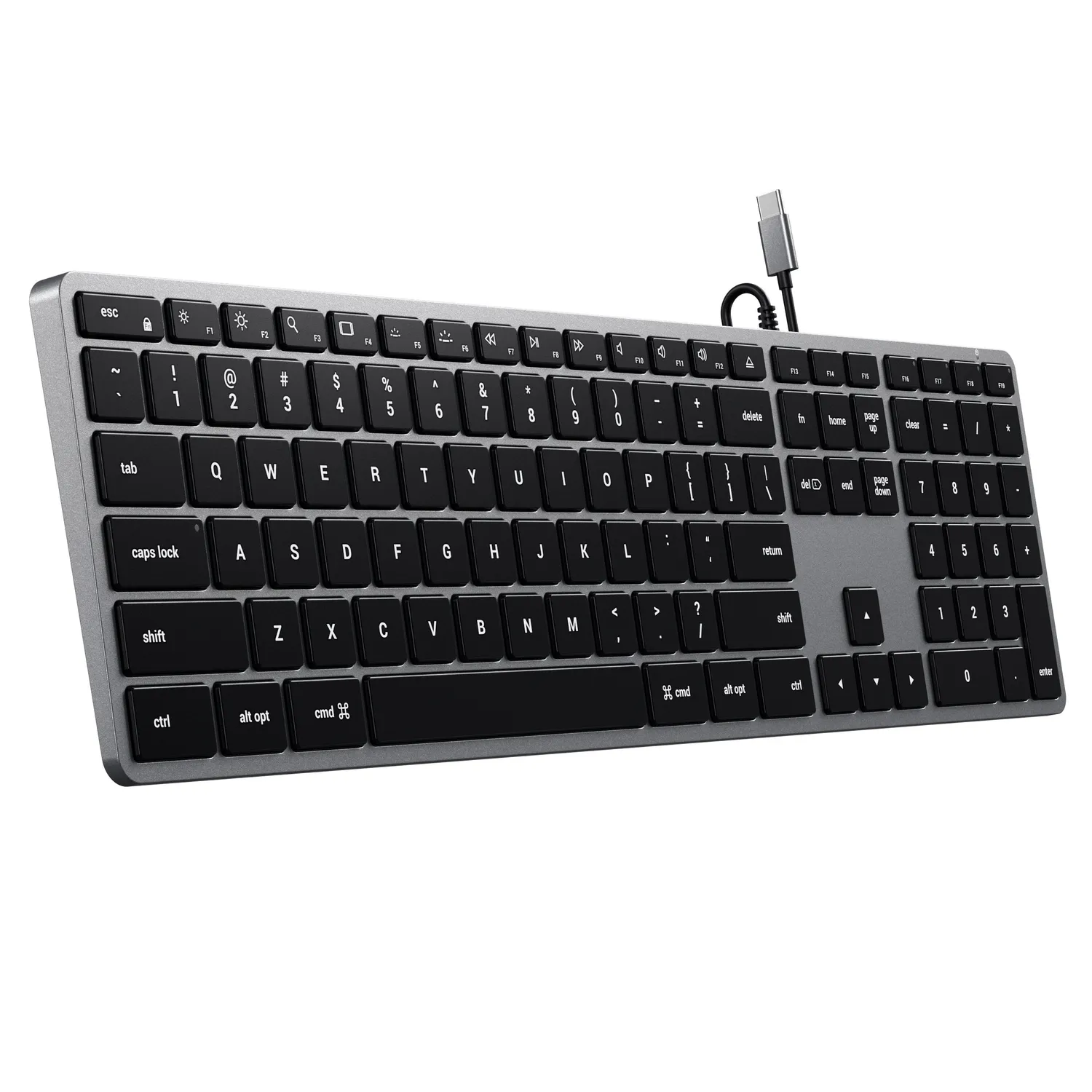 Satechi Slim W3 tastatură USB-C gri spațial iluminată cu numpad