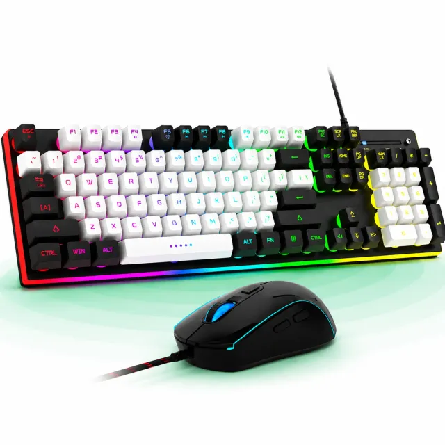 Timebox 104 kit tastatura + mouse gaming RGB negru silentios