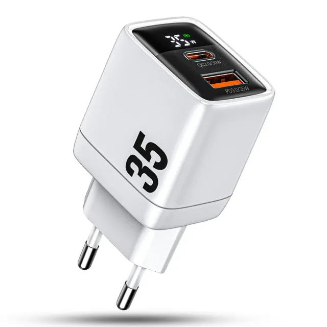 Timebox 35W incarcator retea Alb 2 porturi QC 3.0 LED