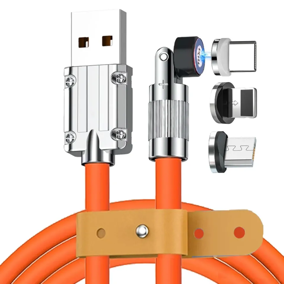 Timebox 3in1 cablu incarcare rapida 120W portocaliu 1,8m