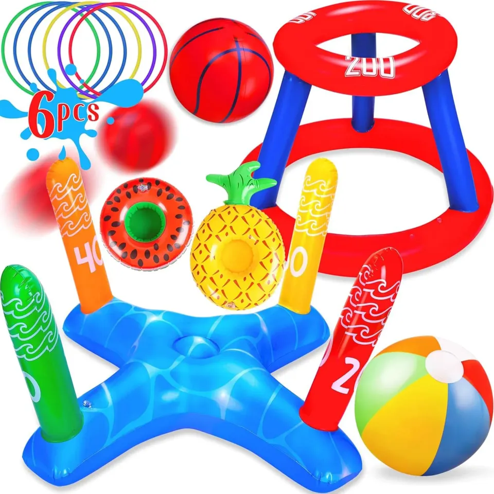 Timebox Set 3 în 1 Jocuri Gonflabile Piscină Multicolor 6 Piese