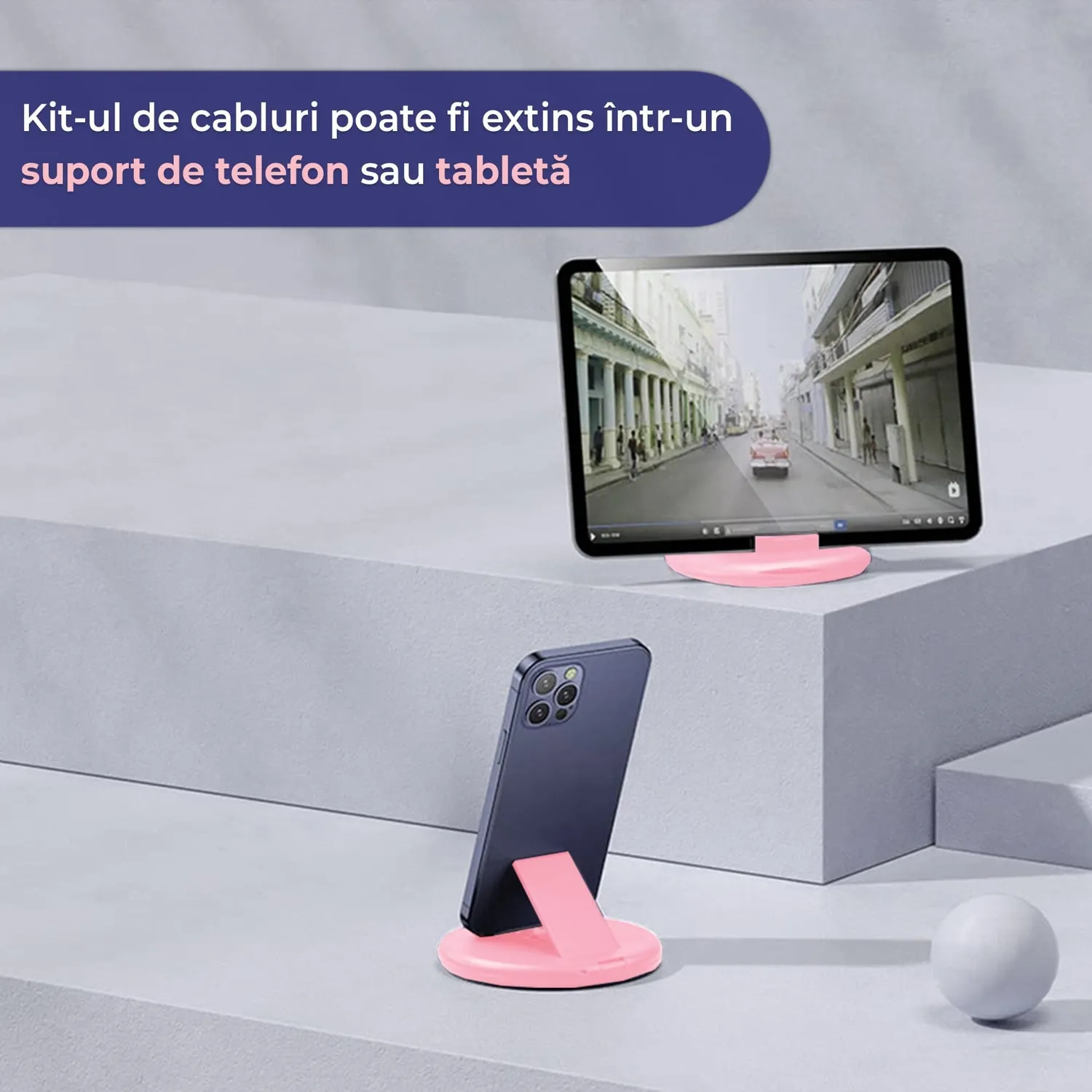 Timebox cablu date 5 in 1 60W roz 29 cm