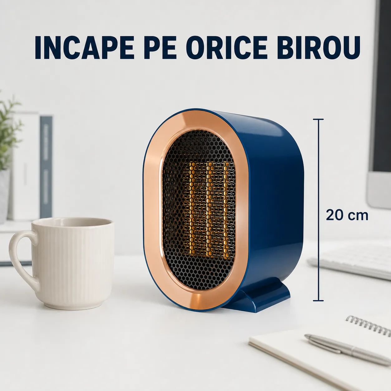 Timebox 1200W aeroterma ceramica Albastru compacta PTC