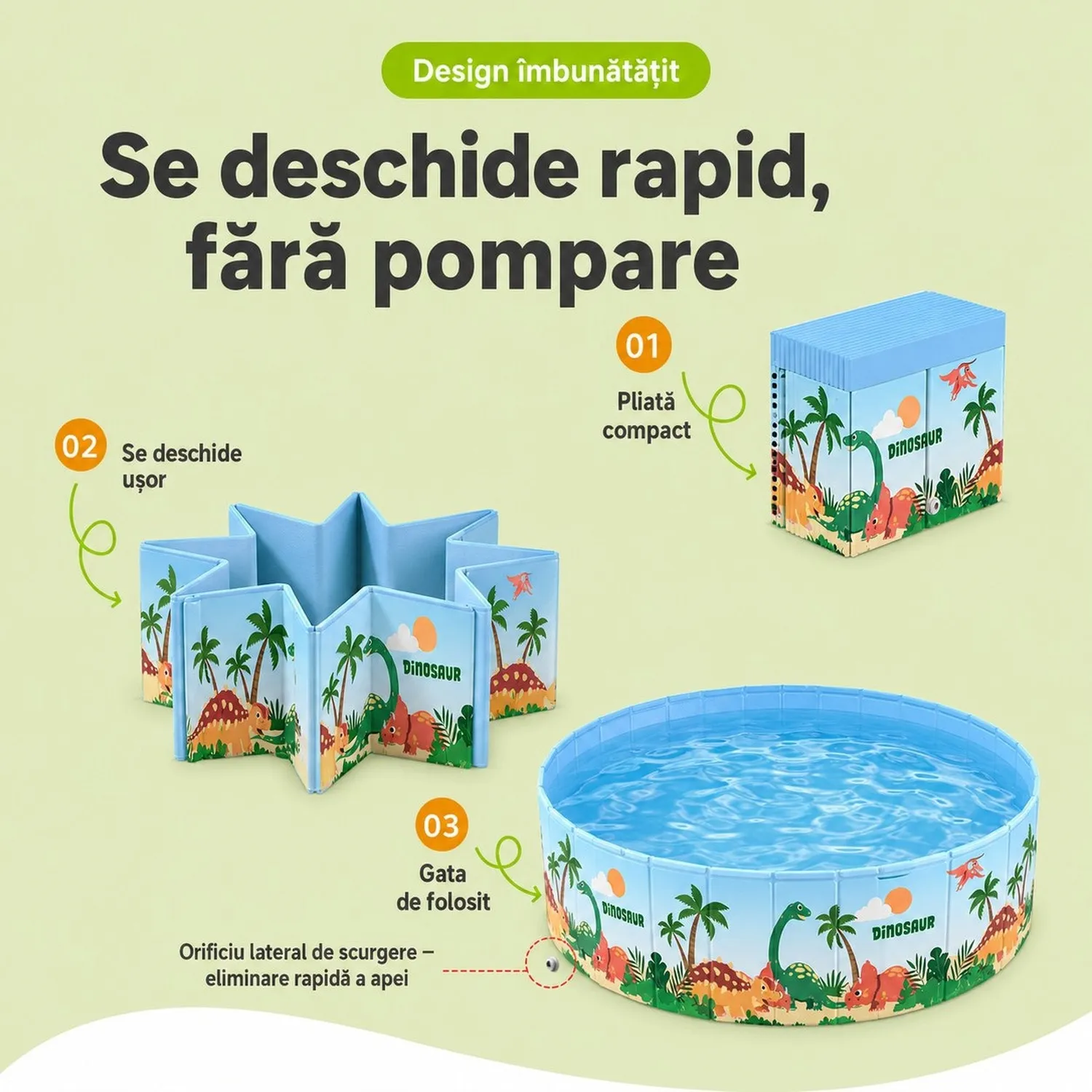 Timebox piscina copii pliabila 160cm PVC rotunda