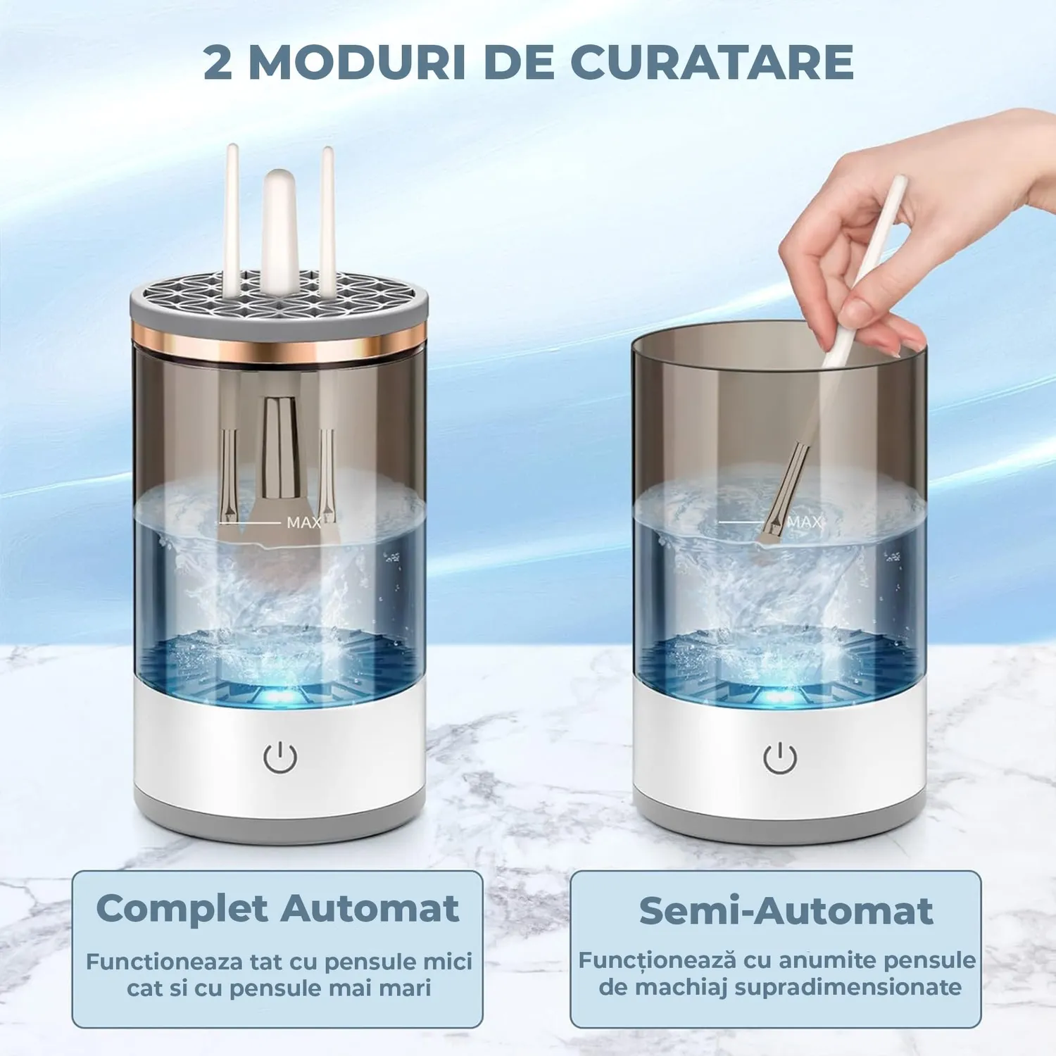 Timebox aparat electric curatare pensule alb USB