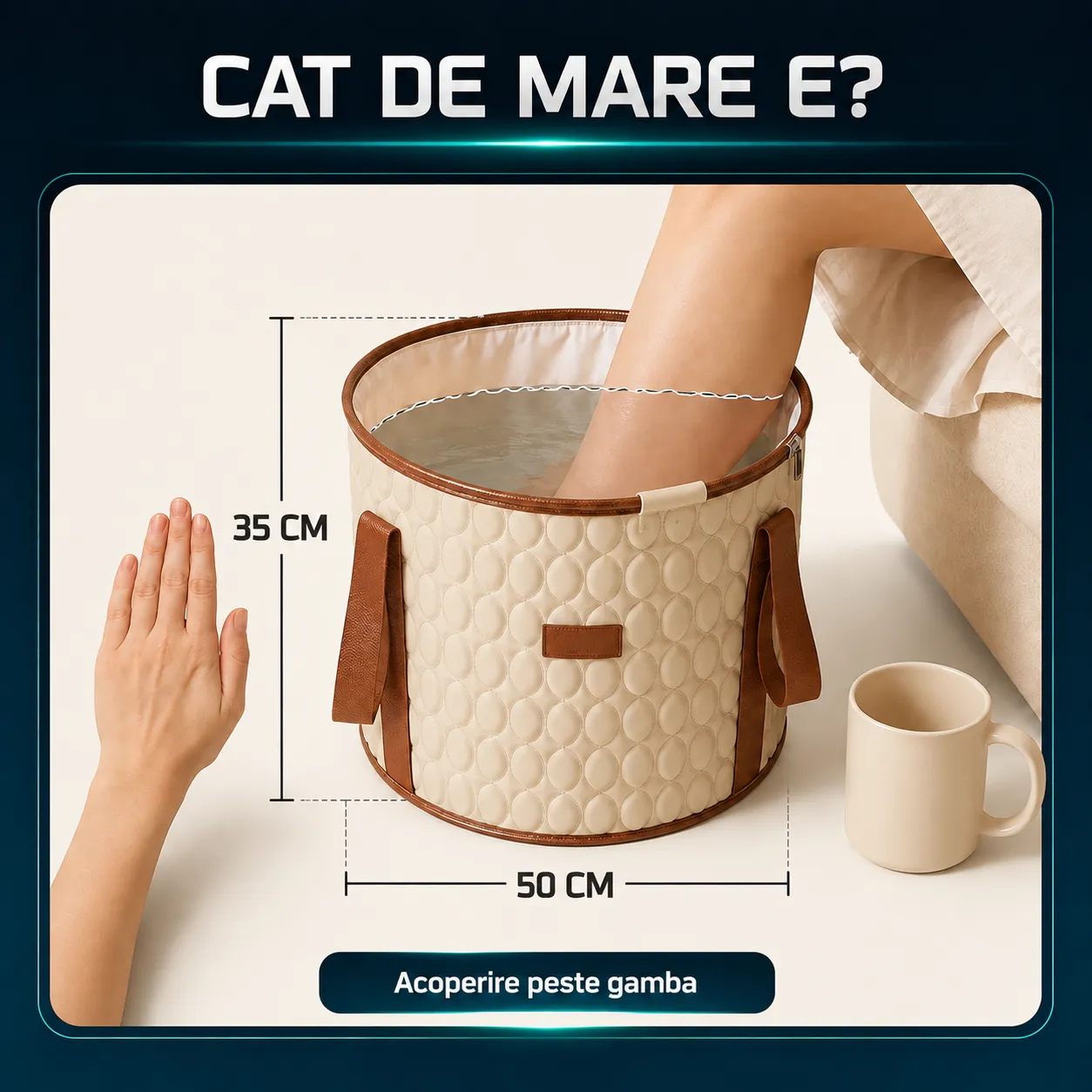 Timebox SPA cada pliabila picioare bej inalta