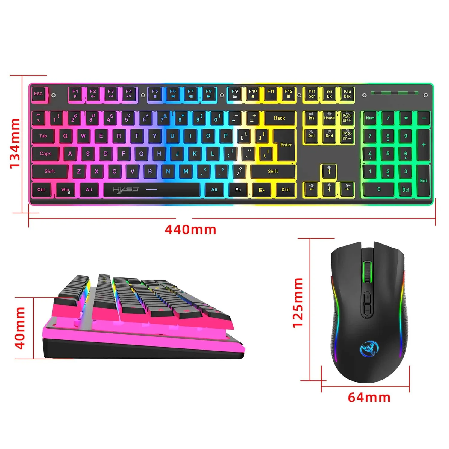 Timebox Kit Tastatura Wireless RGB plus Mouse Negru