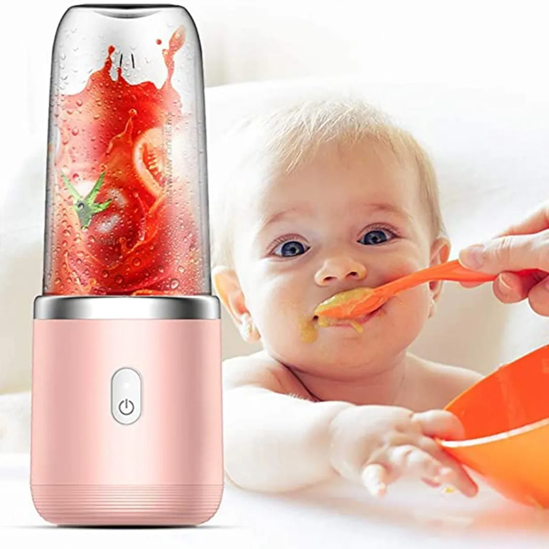 Timebox Mini blender electric roz 400ml wireless 6 lame