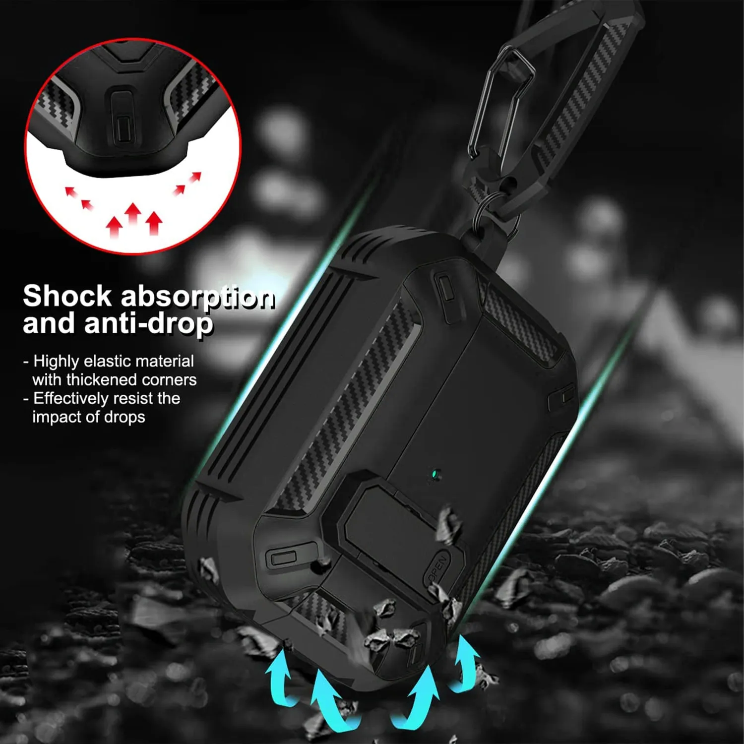 Timebox Husa Airpods Pro Negru Protectie Socuri