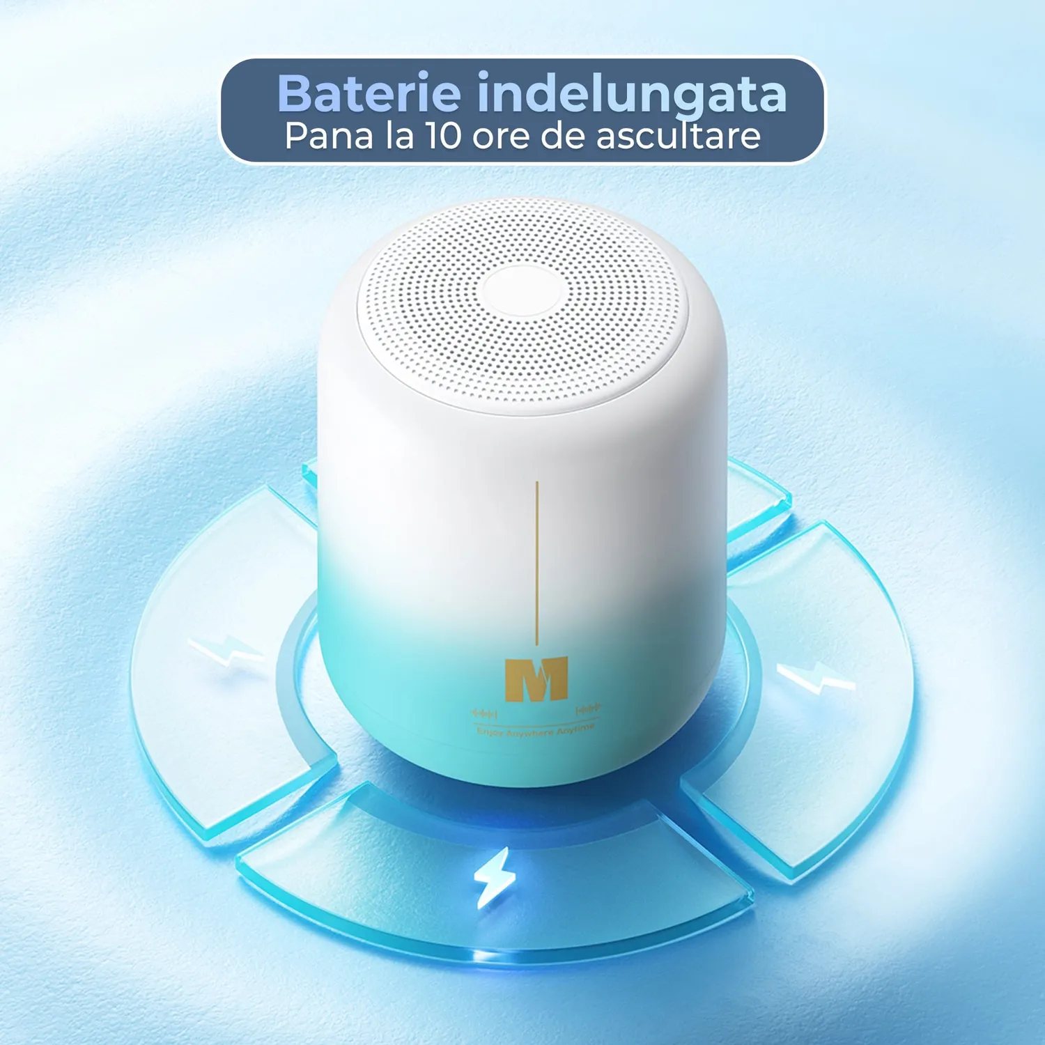 Timebox boxa portabila bluetooth RGB neagra 360