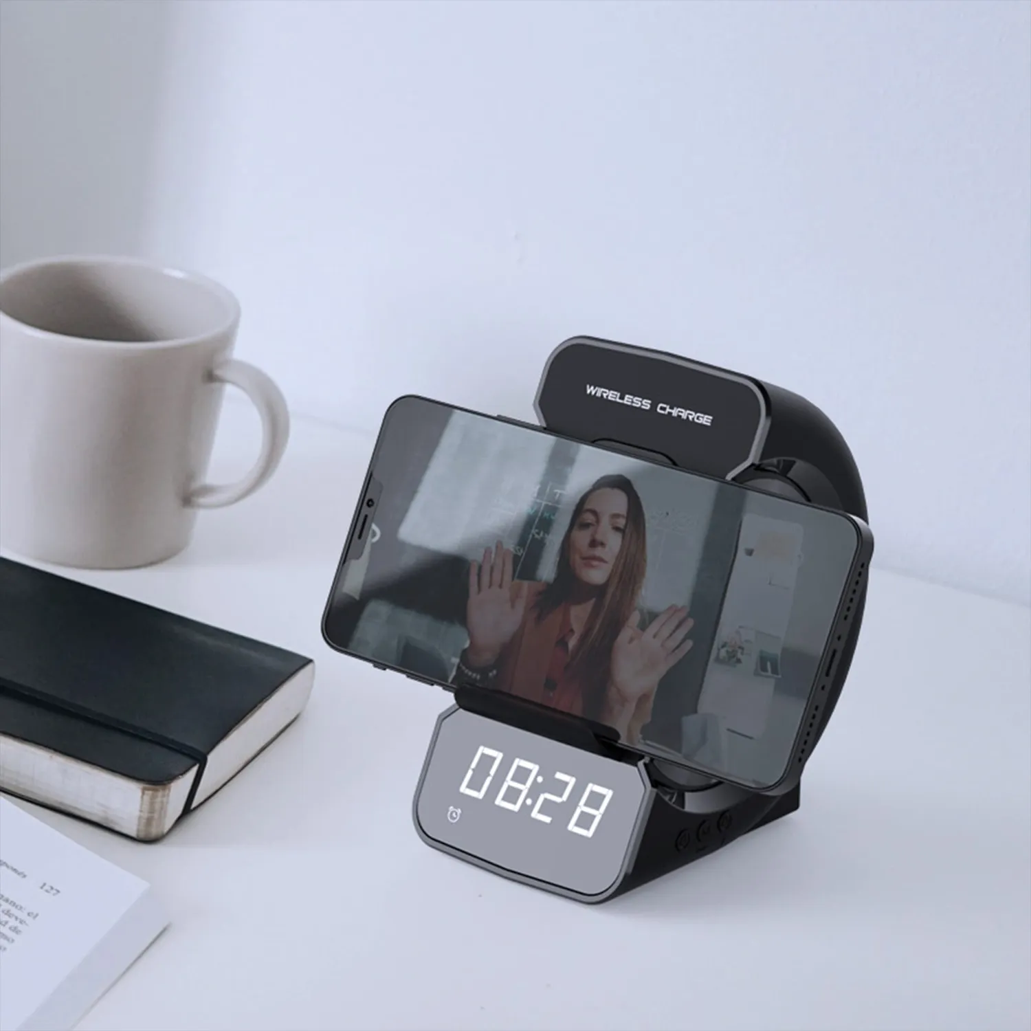 Timebox Incarcator Wireless 10W cu Boxa Negru