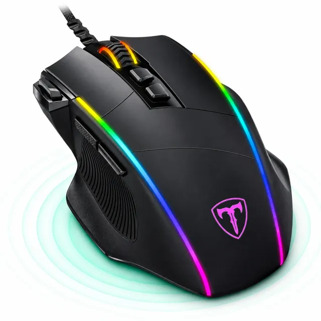 Mouse gaming Timebox 5000 DPI USB RGB negru