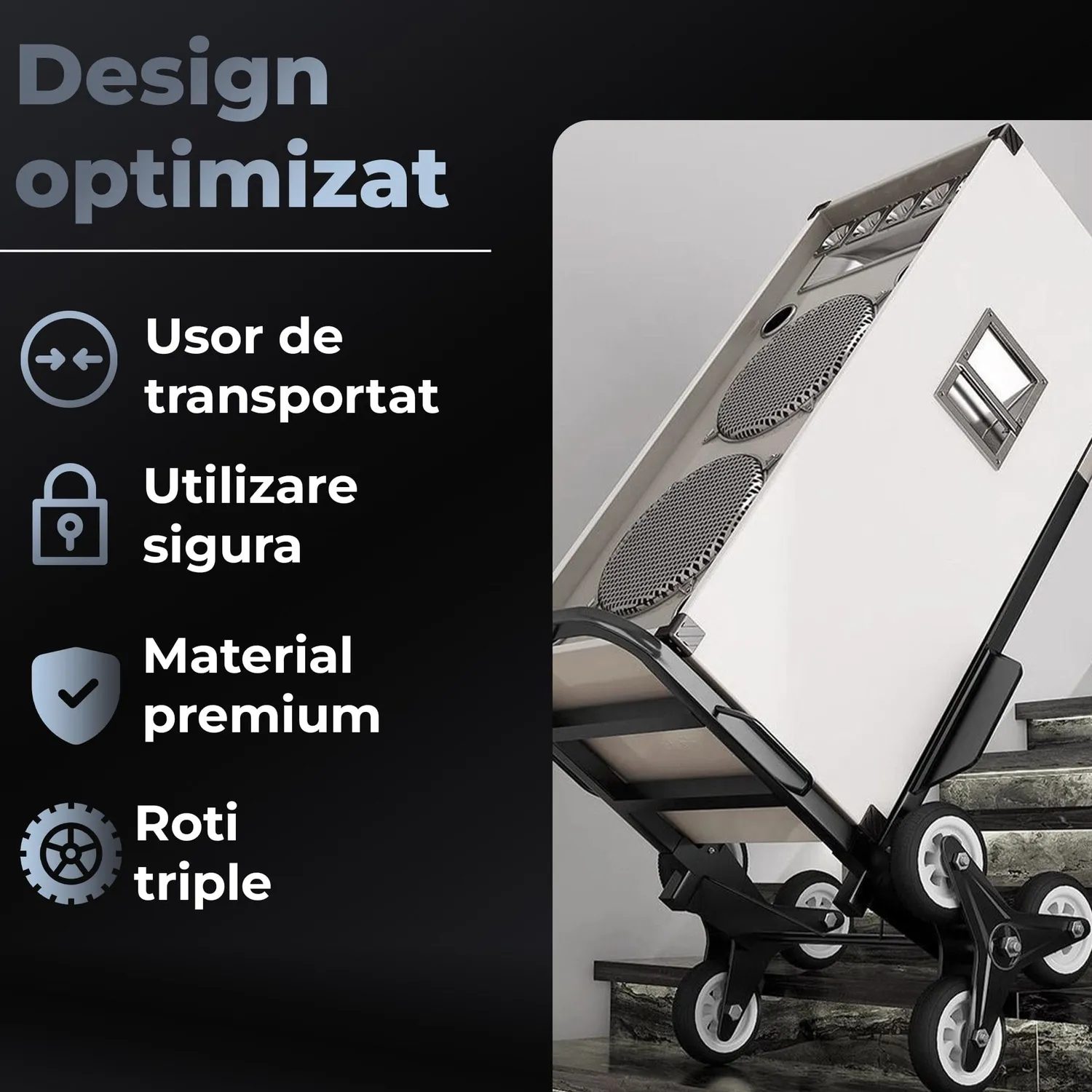 Timebox carucior pliabil scari 100kg fier 29x34cm