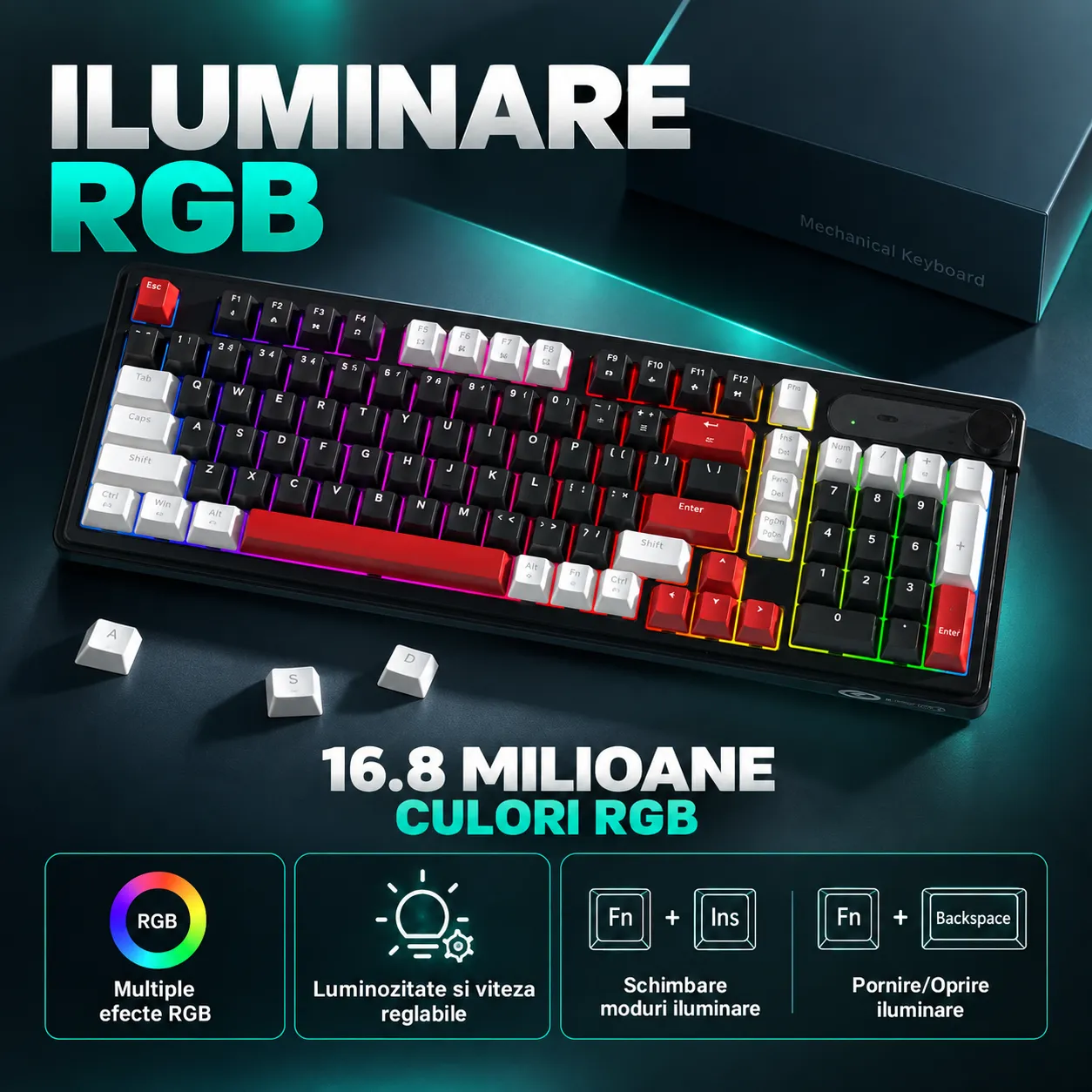 Timebox RGB 104 Taste kit tastatura mouse wireless