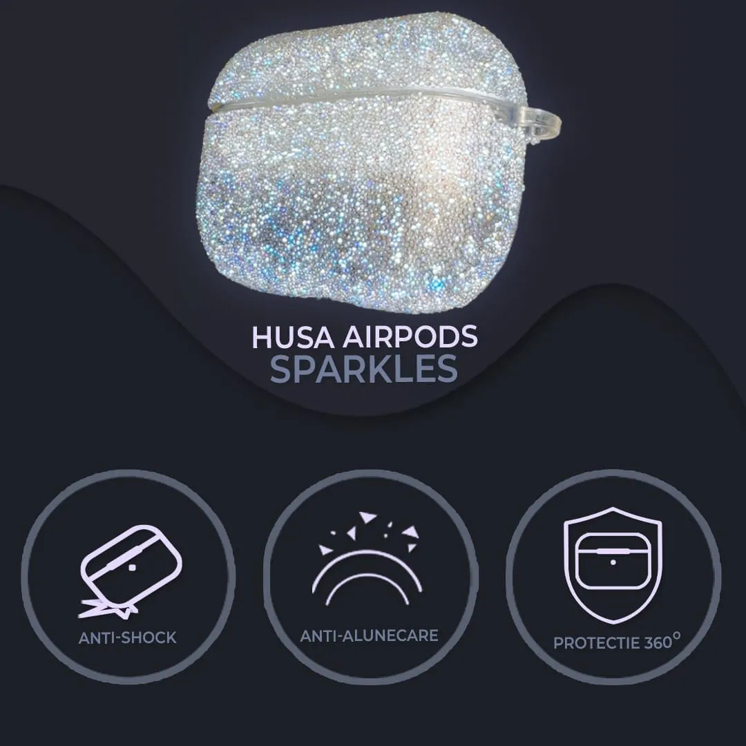 Timebox husa AirPods Pro socuri Sparkles negru