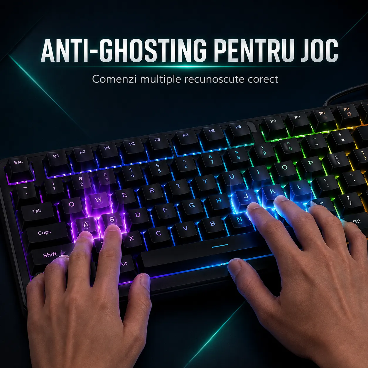 Timebox 60% tastatura mecanica gaming RGB Negru Anti-Ghosting
