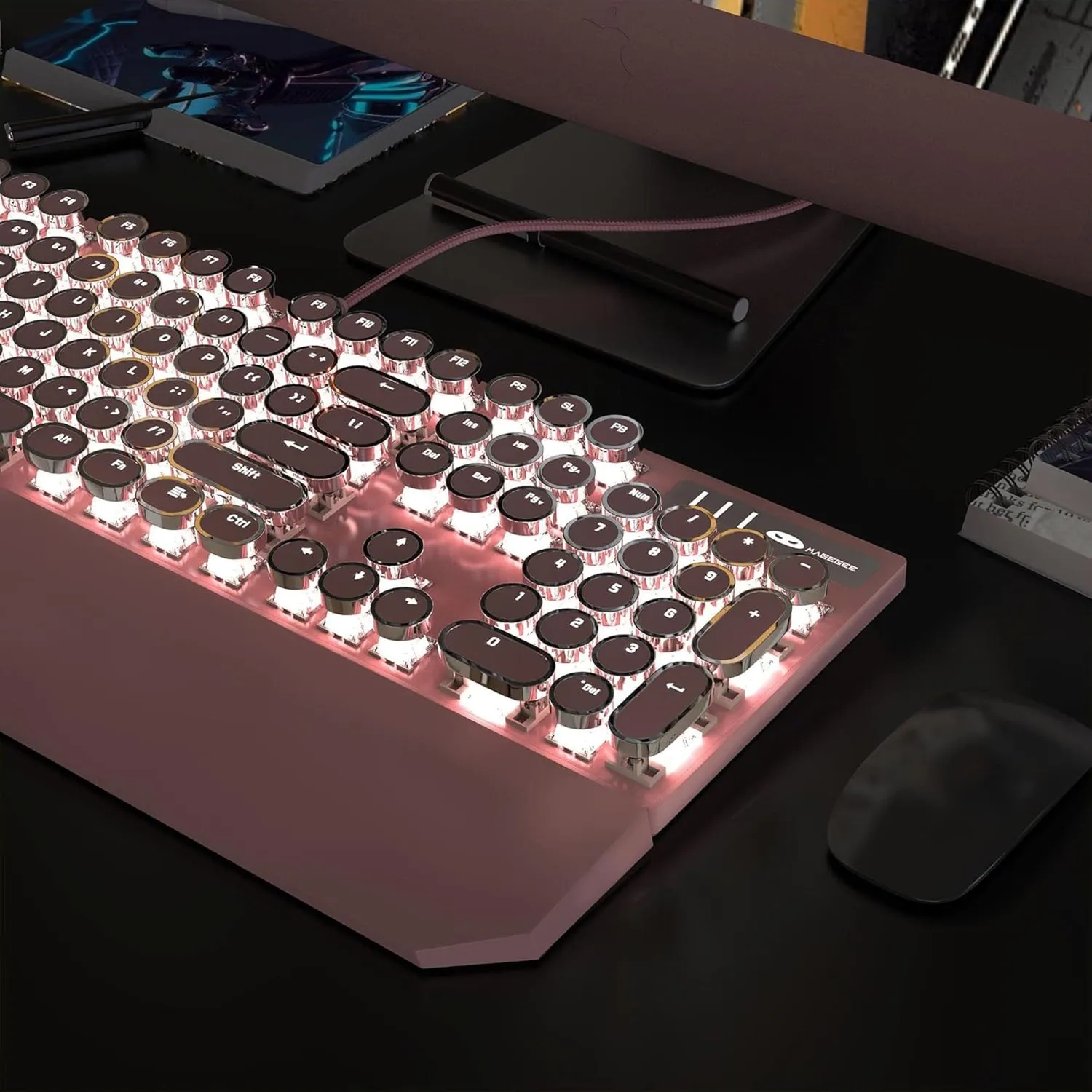 Timebox Blue Switch tastatura mecanica gaming LED roz