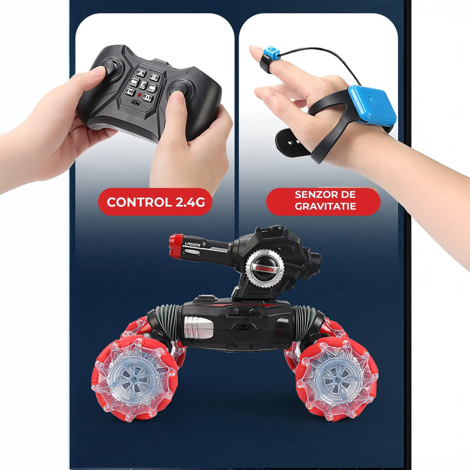 Timebox Drift Off-Road masinuta rosie cu gesturi