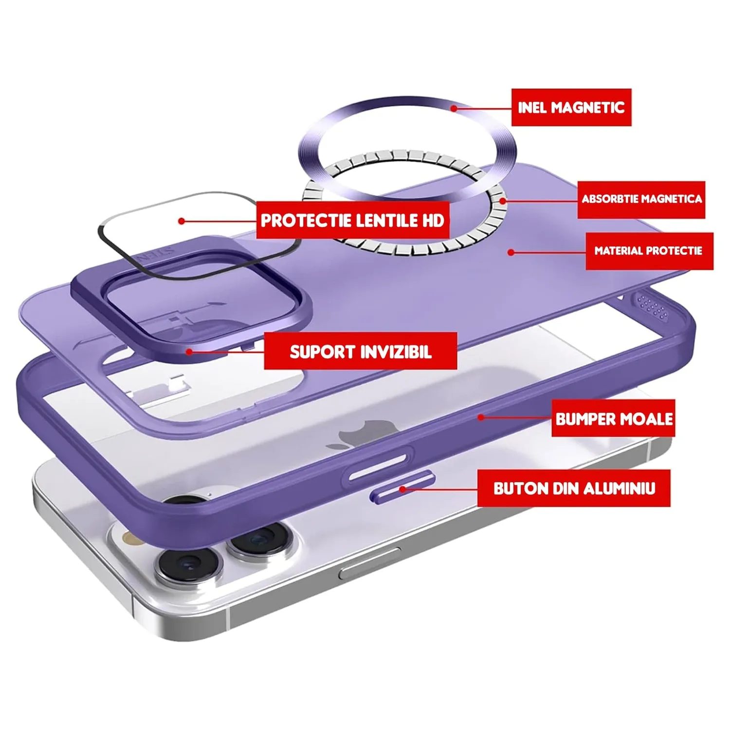 Timebox Husa iPhone 15 Pro Max Magsafe Mov Stand