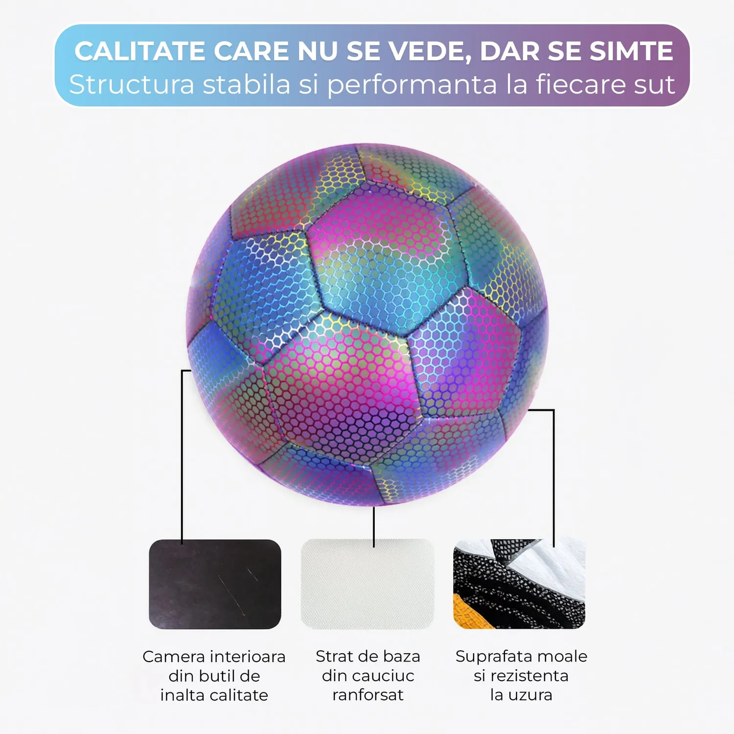 Timebox Minge Fotbal PU Night Glow Reflexie Laser Verde