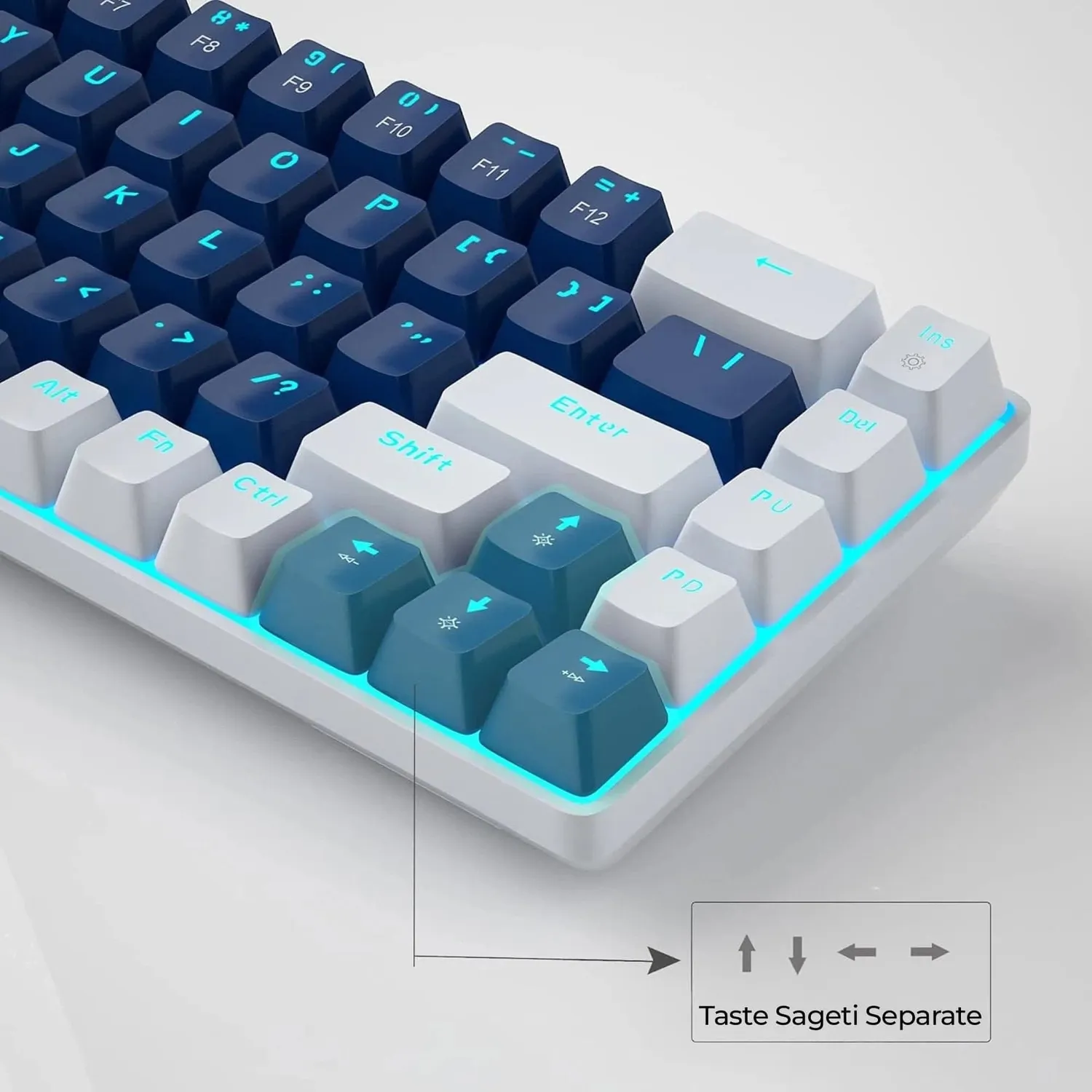 Timebox 60% pachet gaming Blue Switch wireless albastru