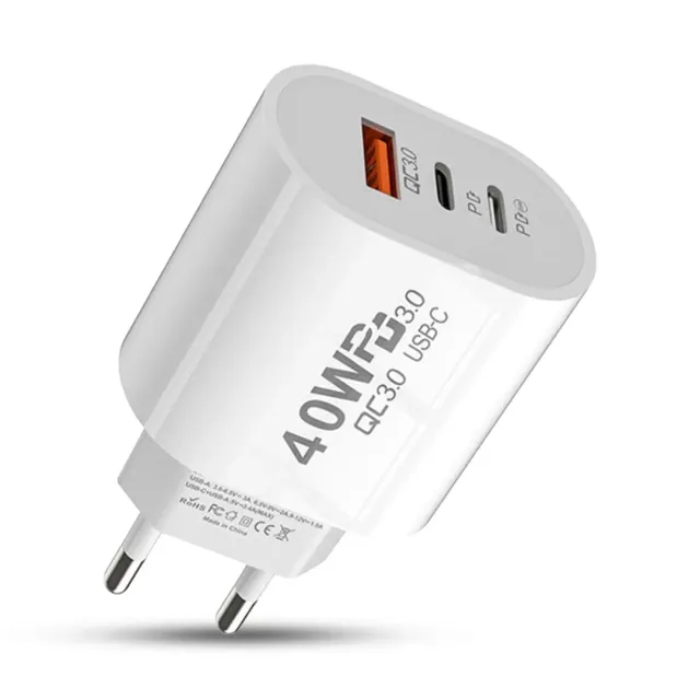 Timebox 40W incarcator retea Alb 3 porturi fast charge