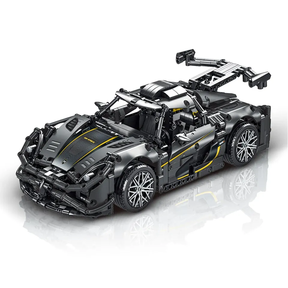 Set constructii Timebox supercar 1505 piese negru-gri