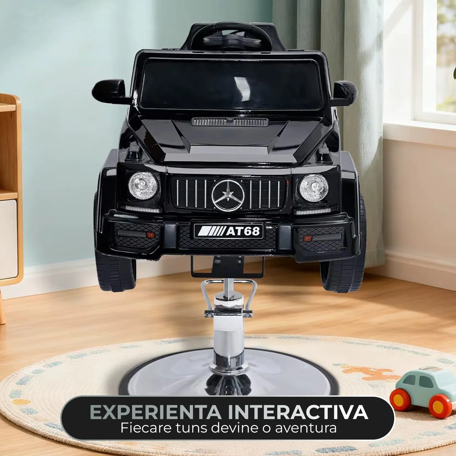 Timebox G-Class scaun frizerie copii negru cu bluetooth